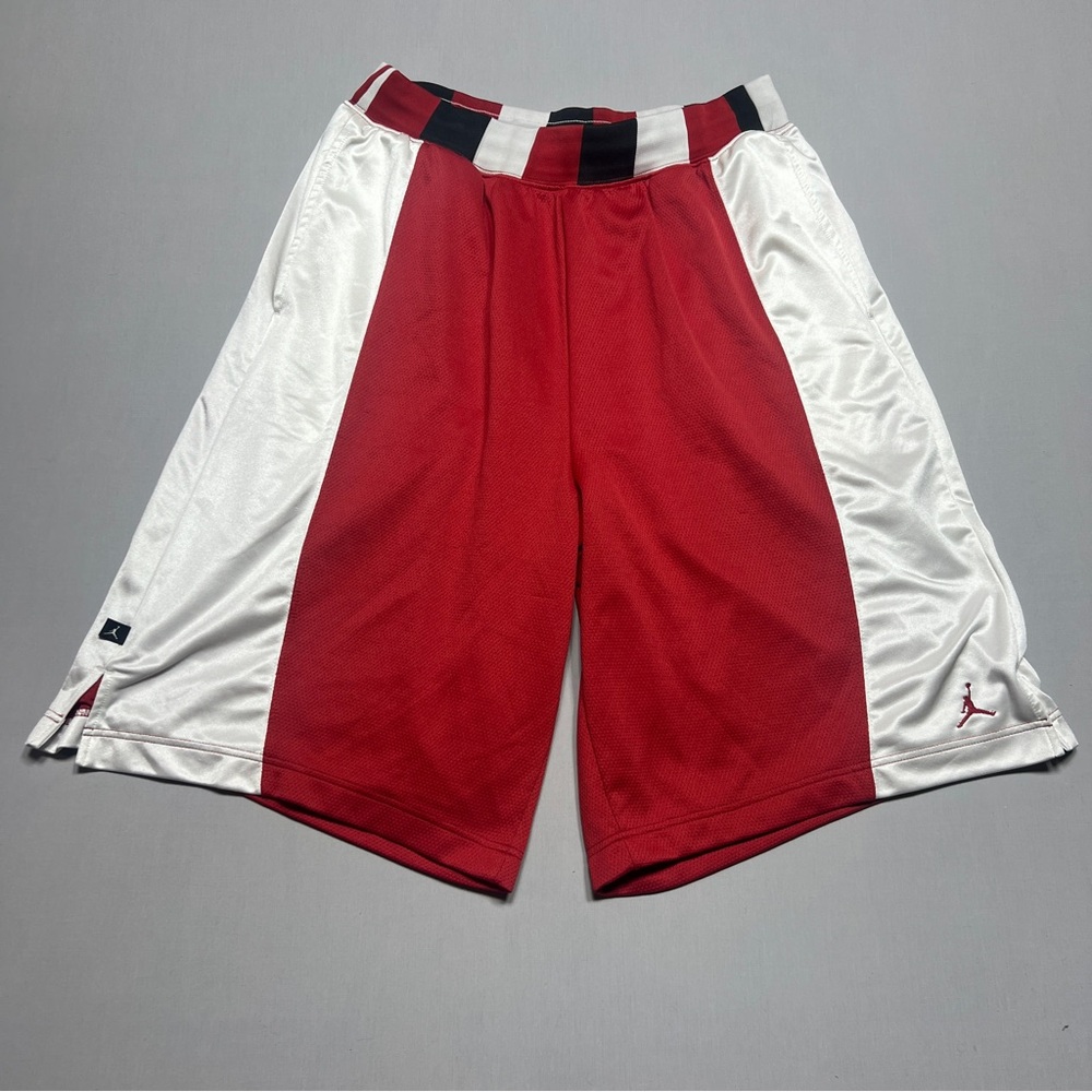 Baggy Jordan Red and White Athletic Shorts